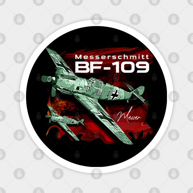 Messerschmitt BF-109 Luftwaffe Vintage Aircraft Magnet by aeroloversclothing